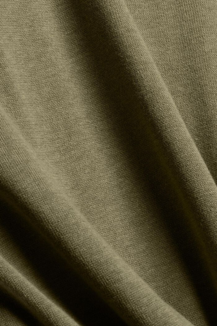 Jersey con cuello en pico, 100 % algodón Pima, PALE KHAKI, detail image number 4