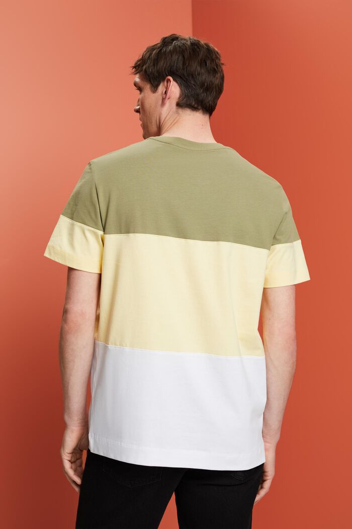 Camiseta con bloques de colores, 100% algodón, LIGHT KHAKI, detail image number 3