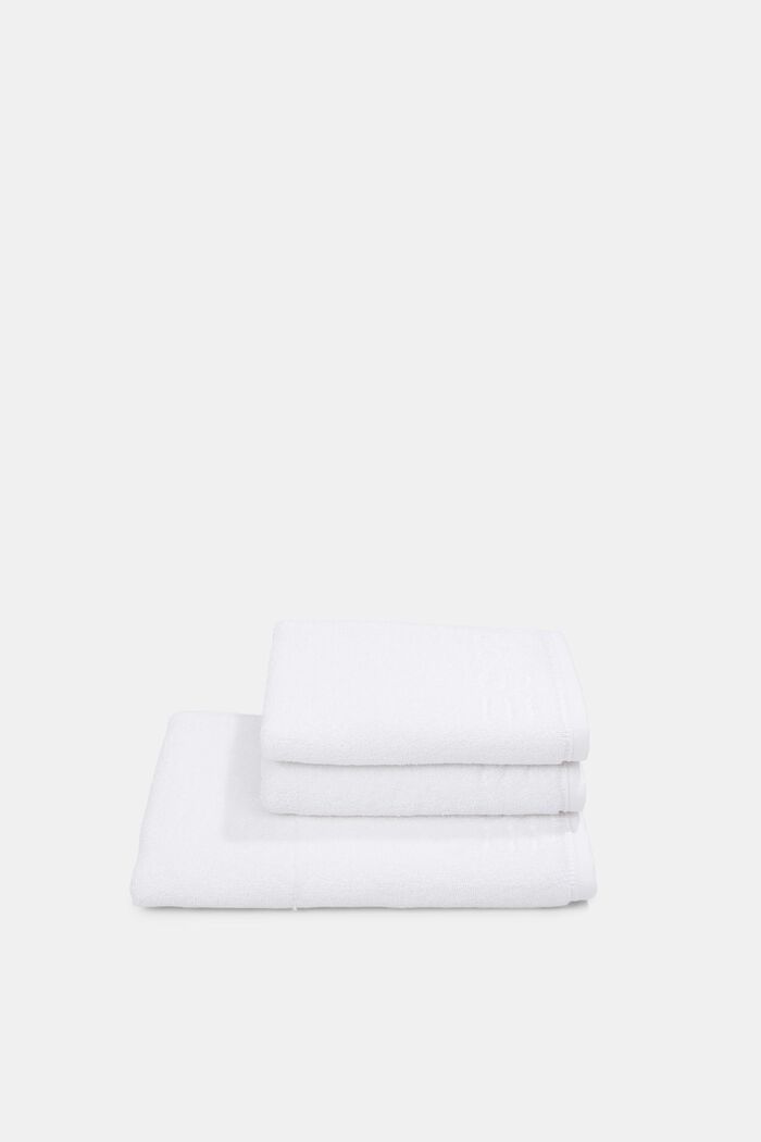 Con TENCEL™: Conjunto de tres toallas de rizo, WHITE, detail image number 2