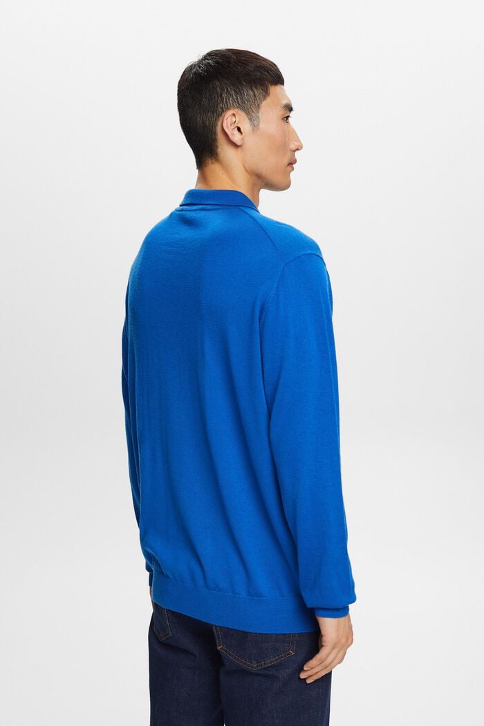 Jersey de lana con cuello de polo, BRIGHT BLUE, detail image number 4
