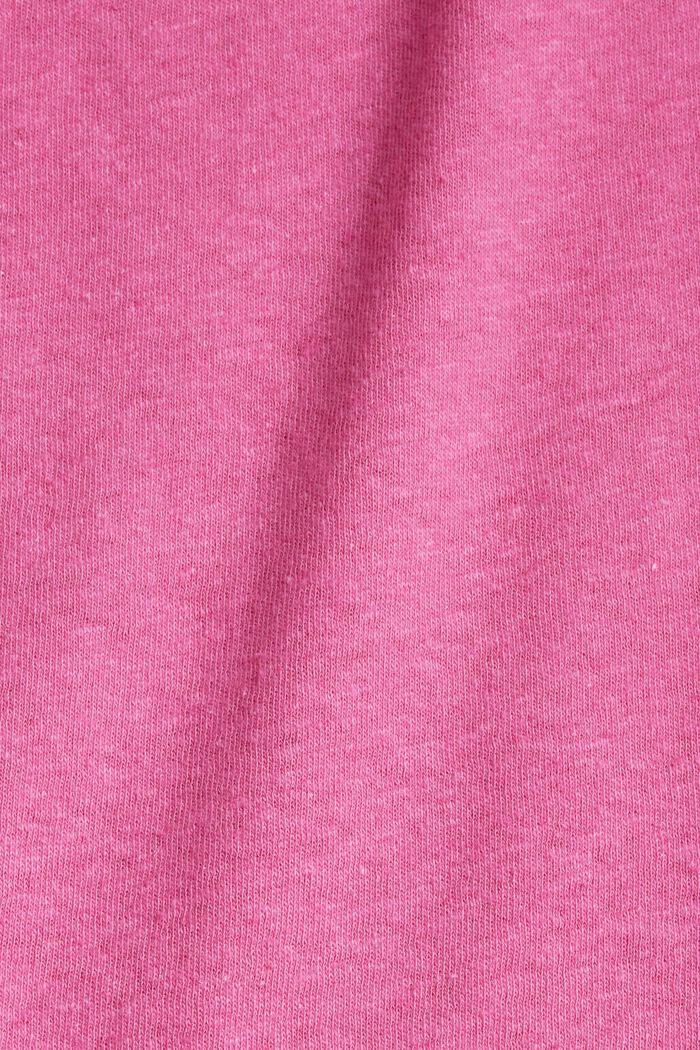 Con lino: camiseta con estampado pequeño, PINK, detail image number 4