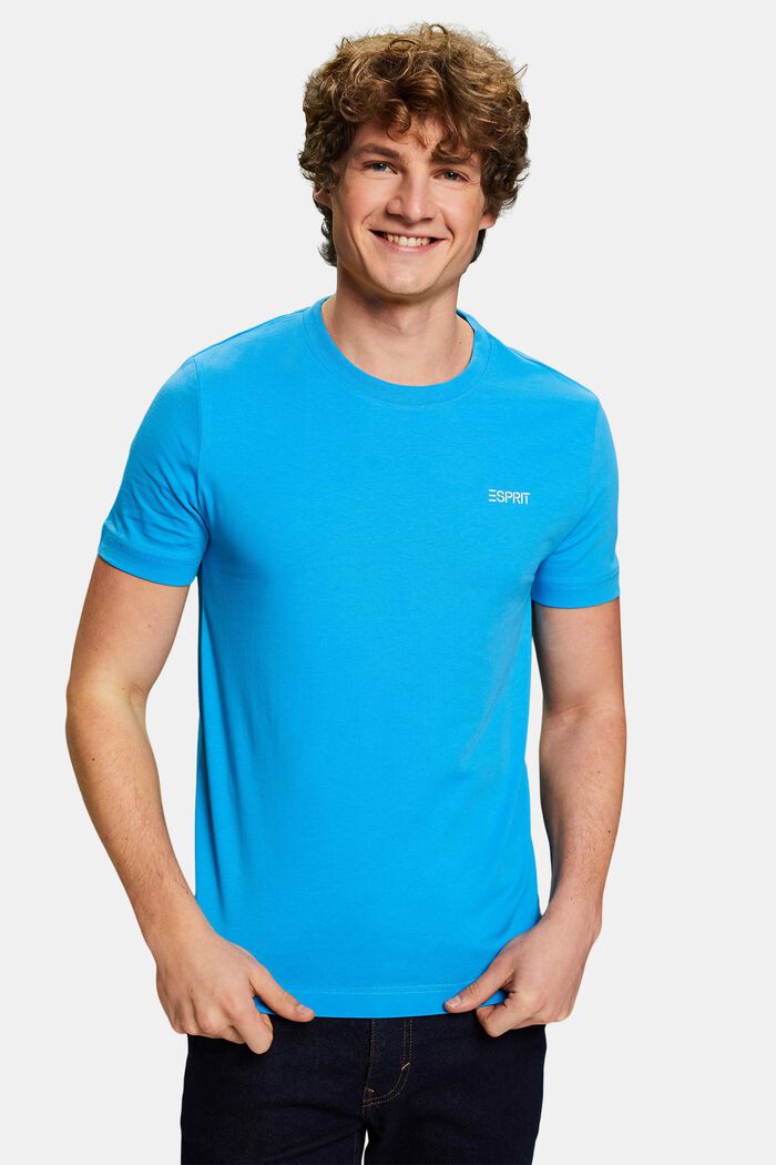 Camiseta en jersey de algodón con logotipo, BLUE, detail image number 0