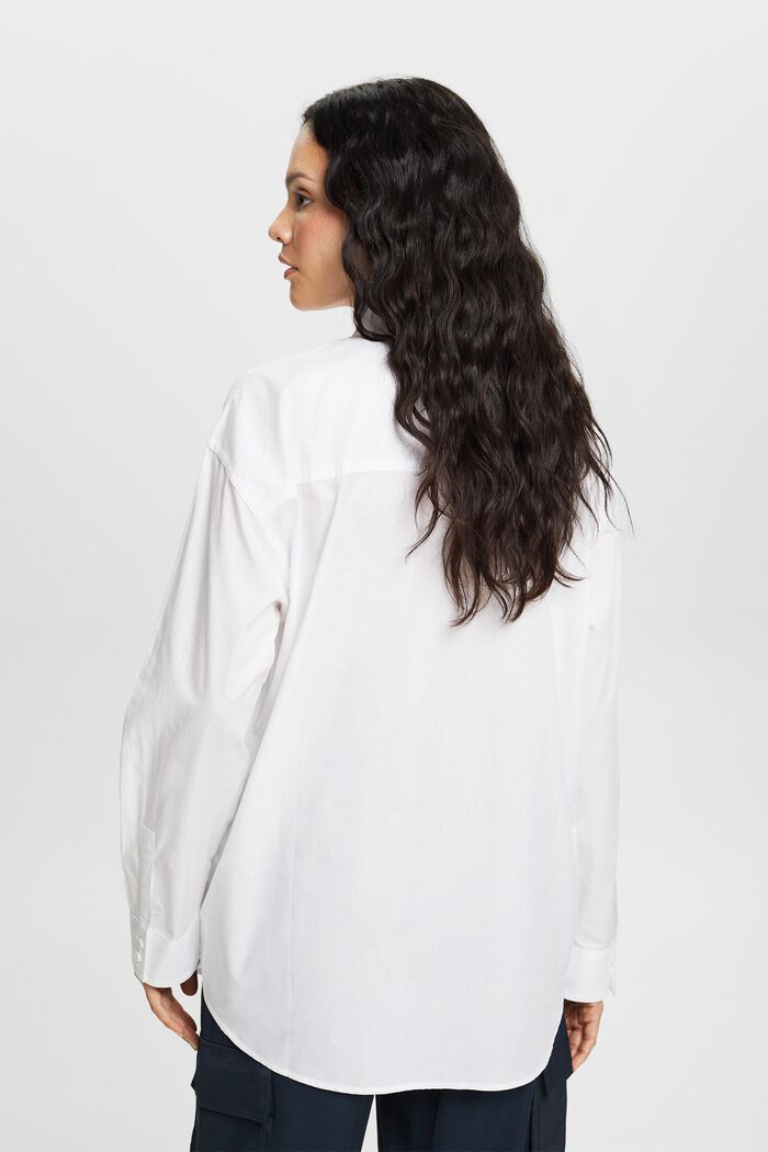 Blusa camisera de popelina, 100% algodón, WHITE, detail image number 4