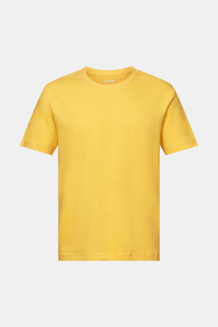 Camiseta de algodón y lino, SUNFLOWER YELLOW, detail image number 5