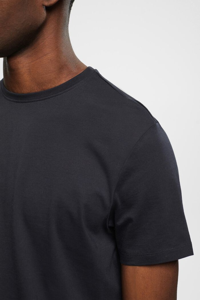 Camiseta de corte ajustado en algodón Pima, BLACK, detail image number 2