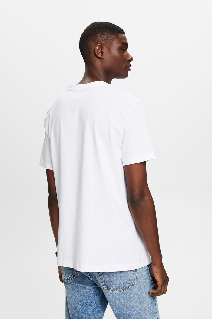 Camiseta en algodón ecológico y cuello enpico, WHITE, detail image number 2