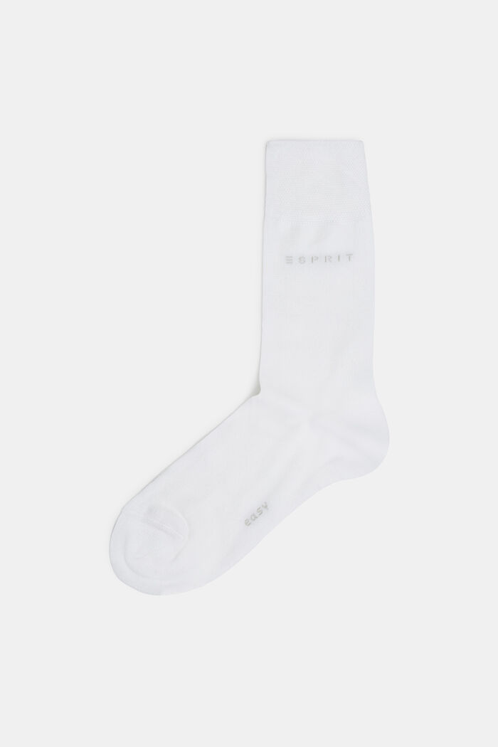 Pack de dos calcetines con remate suave, mezcla de algodón ecológico, WHITE, detail image number 0