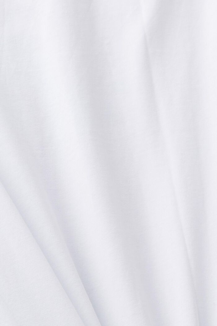 Camiseta de corte holgado en algodón con estampado frontal, WHITE, detail image number 5