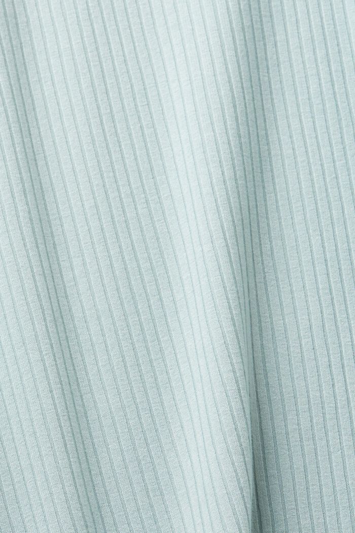 Camiseta de manga larga de canalé con detalles de encaje, LIGHT AQUA GREEN, detail image number 5