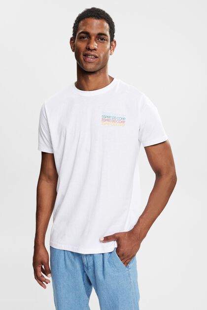 Camiseta de jersey con logotipo de colores estampado, WHITE, overview