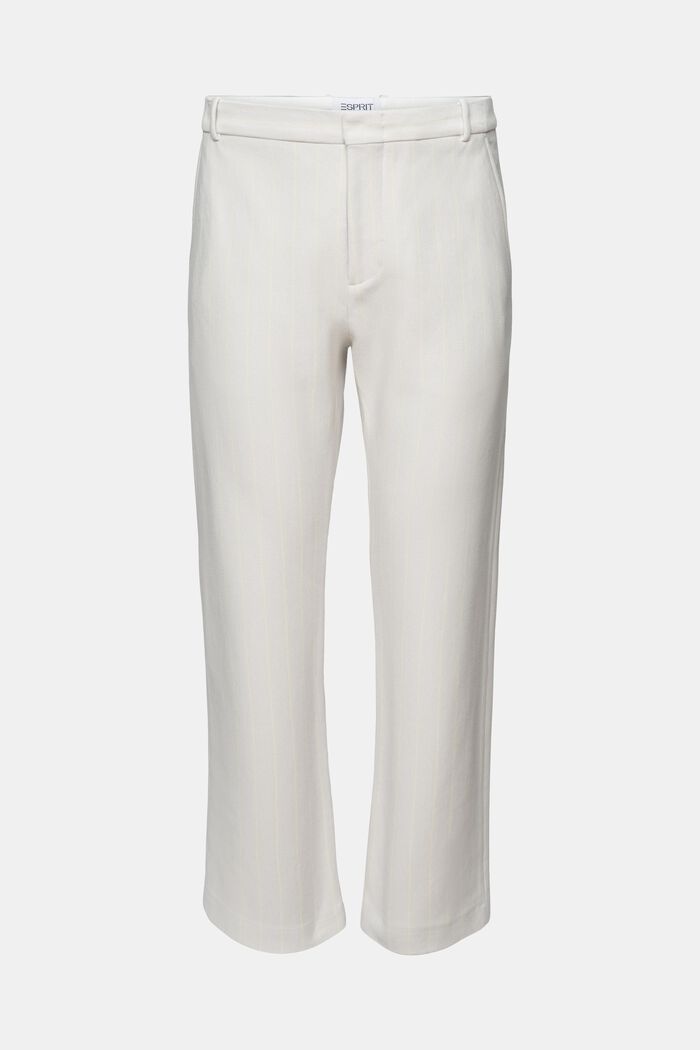 Pantalón de traje a rayas en piqué de algodón, LIGHT GREY, detail image number 7