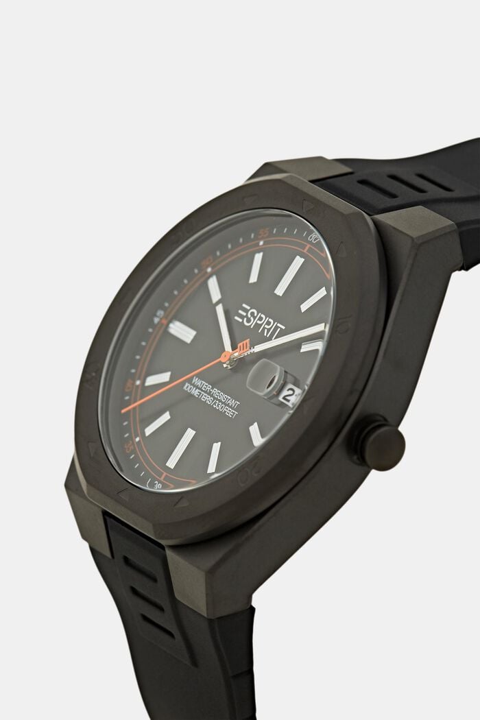Reloj con pulsera de silicona, BLACK, detail image number 1