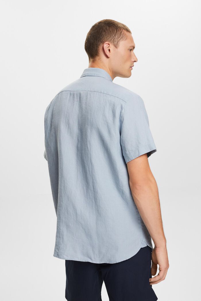 Camisa de lino con manga corta, LIGHT BLUE LAVENDER, detail image number 3