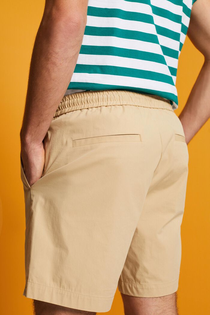 Pantalón corto sin cierre en popelina de algodón, SAND, detail image number 4