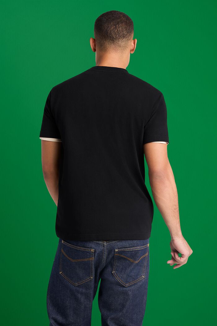 Camiseta unisex en jersey de algodón con logotipo, BLACK, detail image number 3