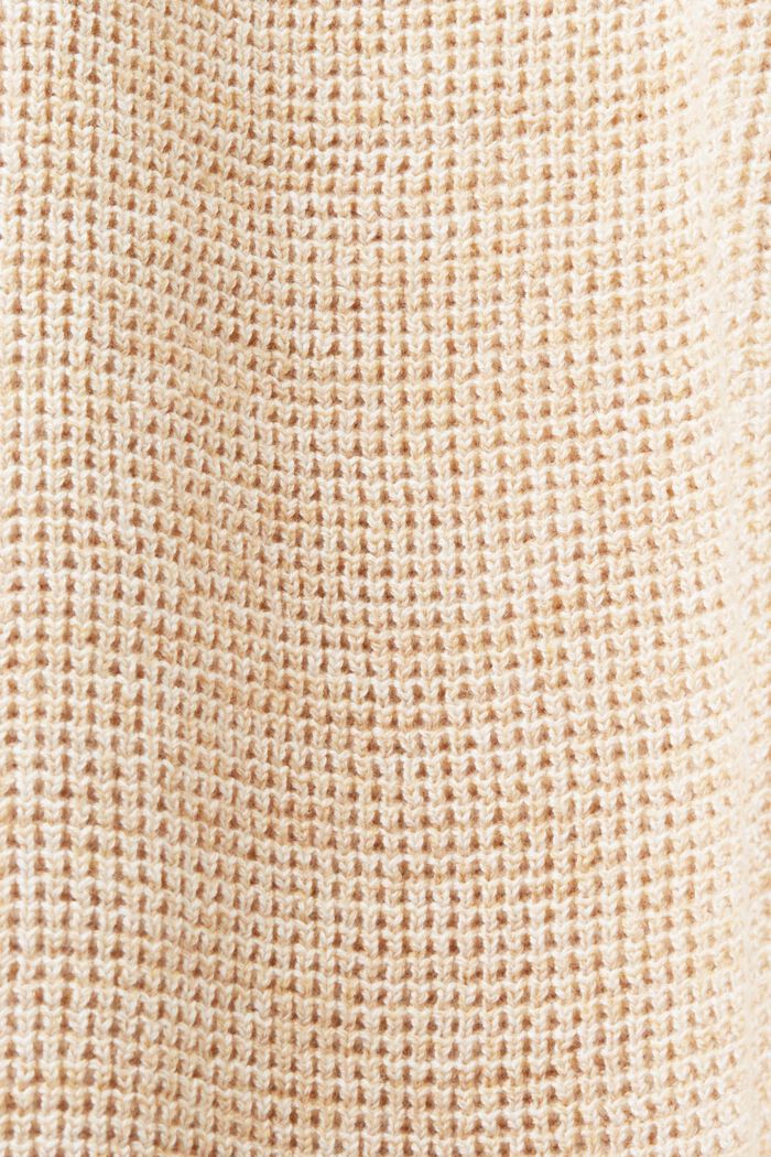 Cárdigan de cuello en pico, 100 % algodón, LIGHT BEIGE, detail image number 4