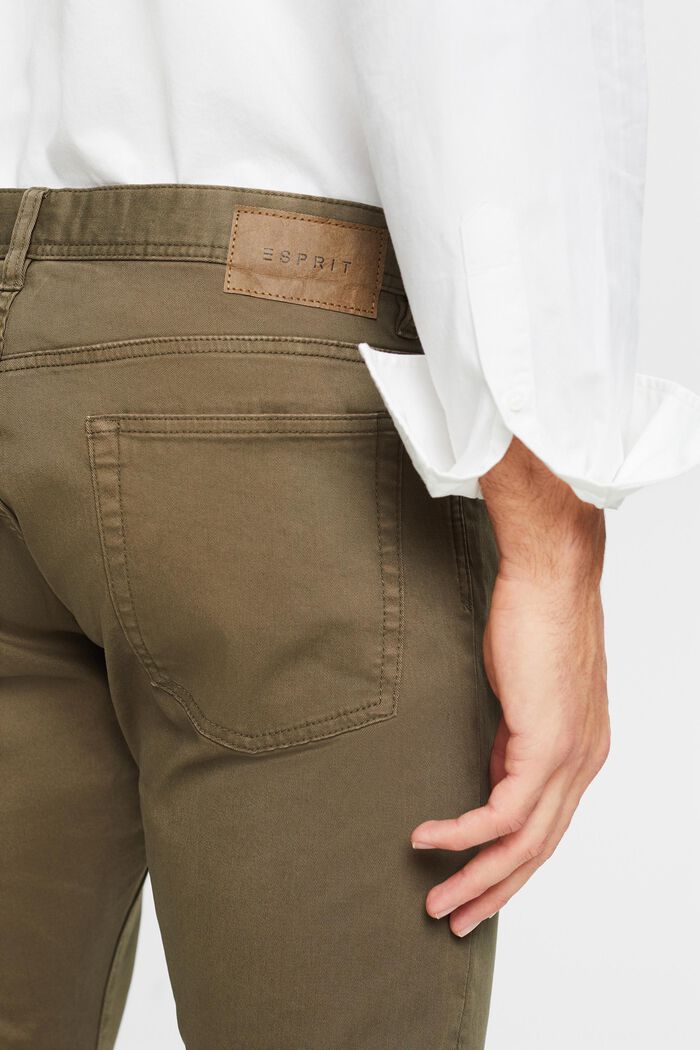 Pantalones slim fit, algodón ecológico, DARK KHAKI, detail image number 3