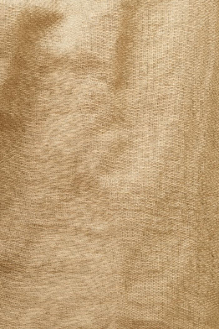 Blusa camisera de algodón y lino, BEIGE, detail image number 5