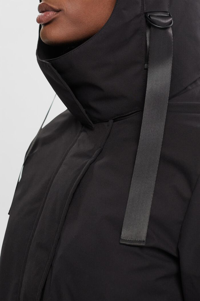 Abrigo con capucha con forro acolchado, BLACK, detail image number 2