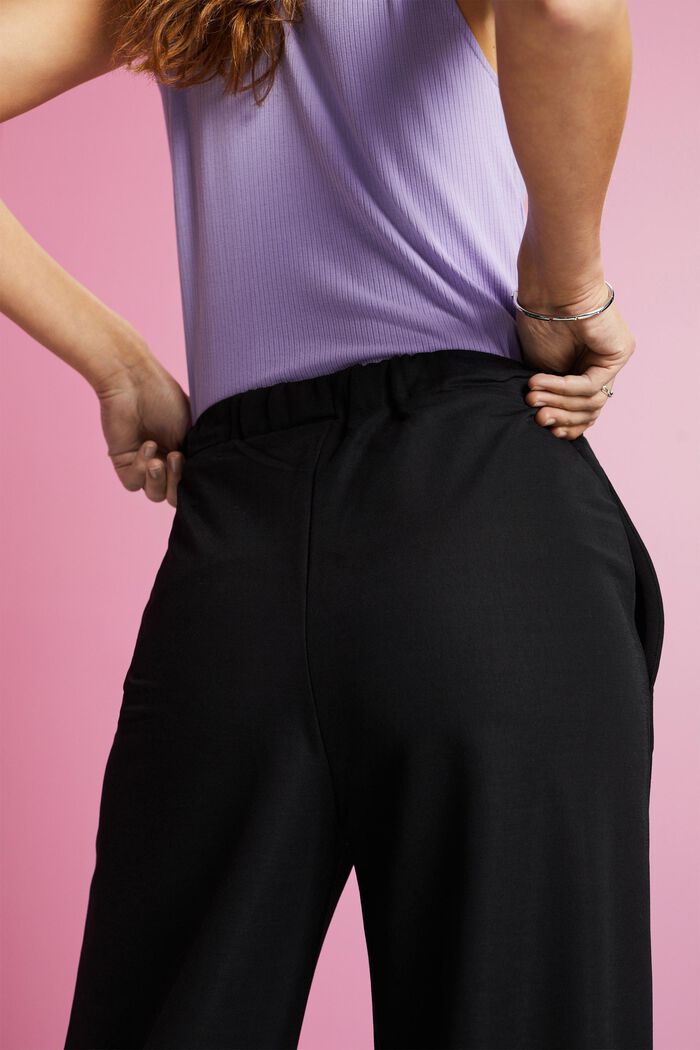 Pantalón sin cierre con perneras anchas, BLACK, detail image number 4