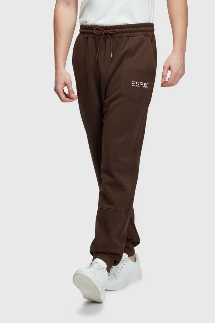 Pantalón deportivo con diseño de bloques de color, DARK BROWN, detail image number 0