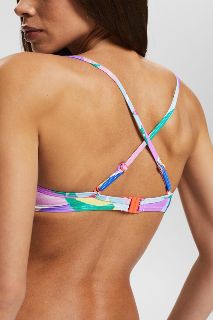 Reciclado: top de bikini con estampado colorido, VIOLET, detail image number 3