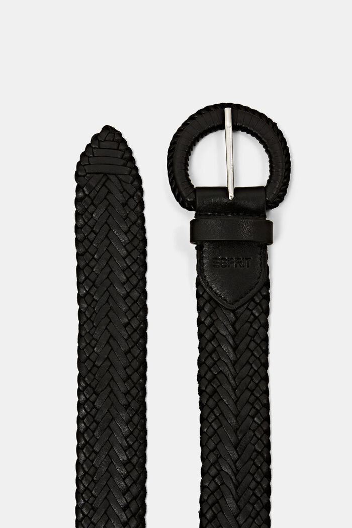 Cinturón de cuero metalizado, BLACK, detail image number 1
