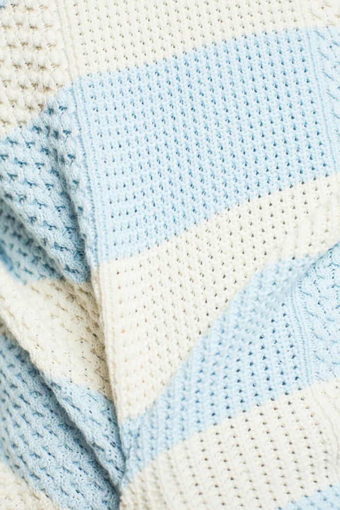 Jersey de algodón de punto trenzado a rayas, PASTEL BLUE, detail image number 5