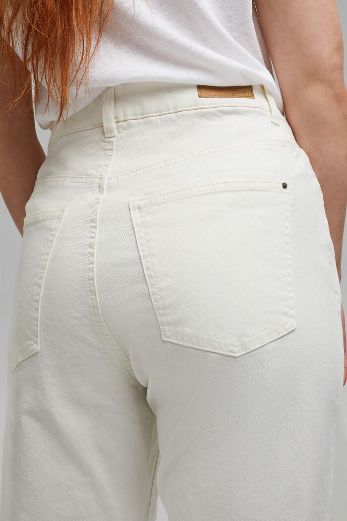 Vaqueros tobilleros de cintura alta, algodón ecológico, OFF WHITE, detail image number 2