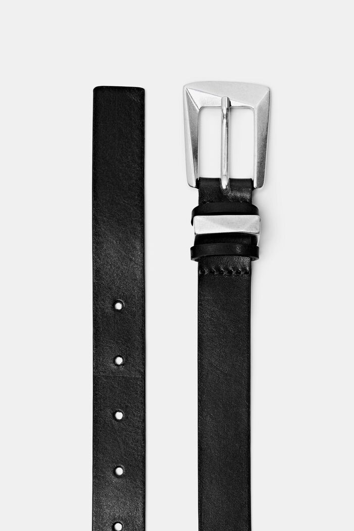 Cinturón de piel con multi trabillas, BLACK, detail image number 1