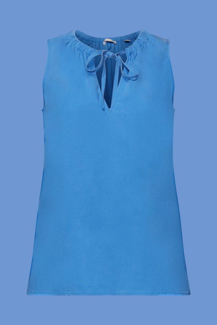 Blusa sin mangas con escote elástico, BRIGHT BLUE, detail image number 6