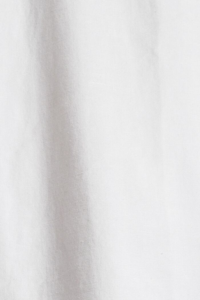 En mezcla de lino: blusa oversize, WHITE, detail image number 4
