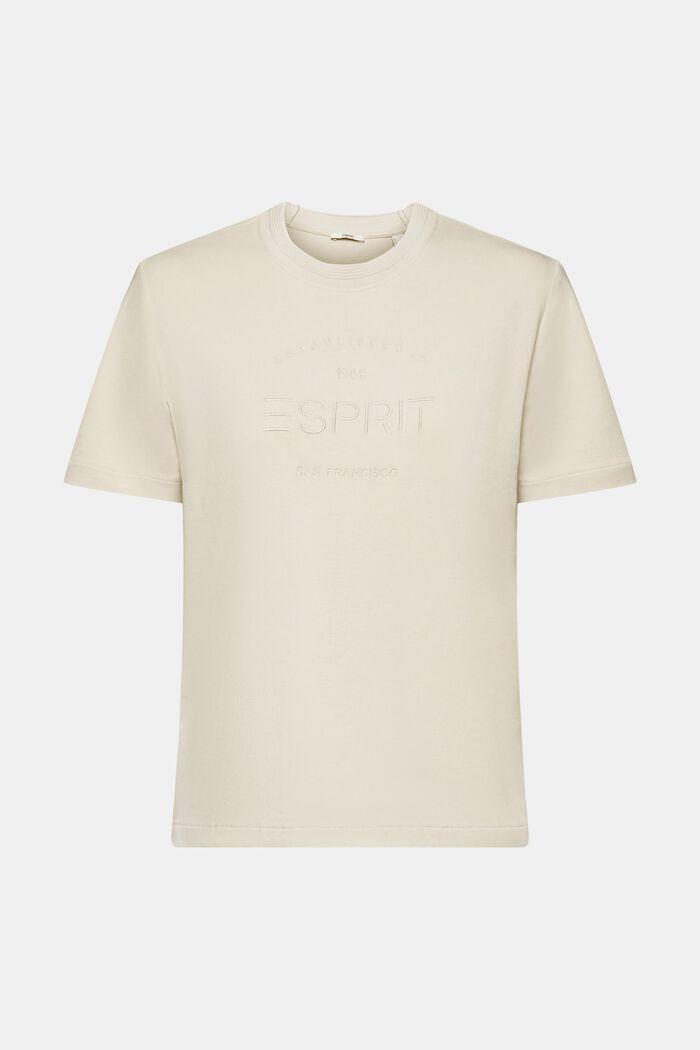 Camiseta de algodón ecológico con logotipo bordado, LIGHT TAUPE, detail image number 6