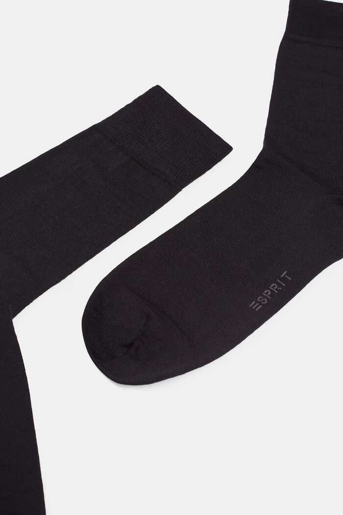 Pack de dos calcetines de punto fino con lana virgen, BLACK, detail image number 1