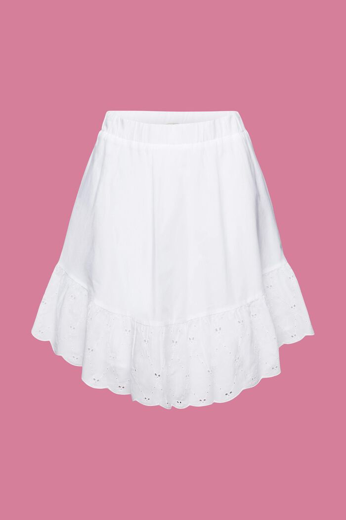 Minifalda de algodón con bordados, WHITE, detail image number 6