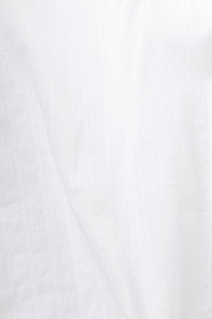 Blusa de algodón con cuello en pico, WHITE, detail image number 4