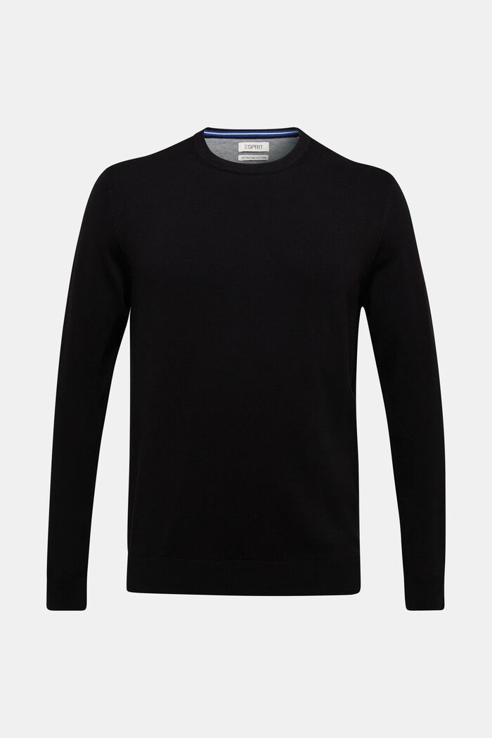 Jersey en 100% algodón ecológico Pima, BLACK, detail image number 0