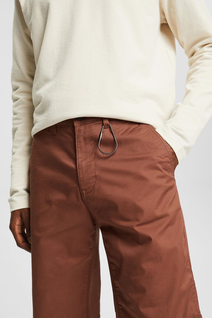 Pantalón corto en mezcla de algodón, RUST BROWN, detail image number 0