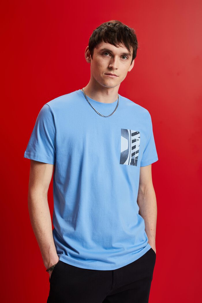 Camiseta de cuello redondo, 100% algodón, LIGHT BLUE, detail image number 0