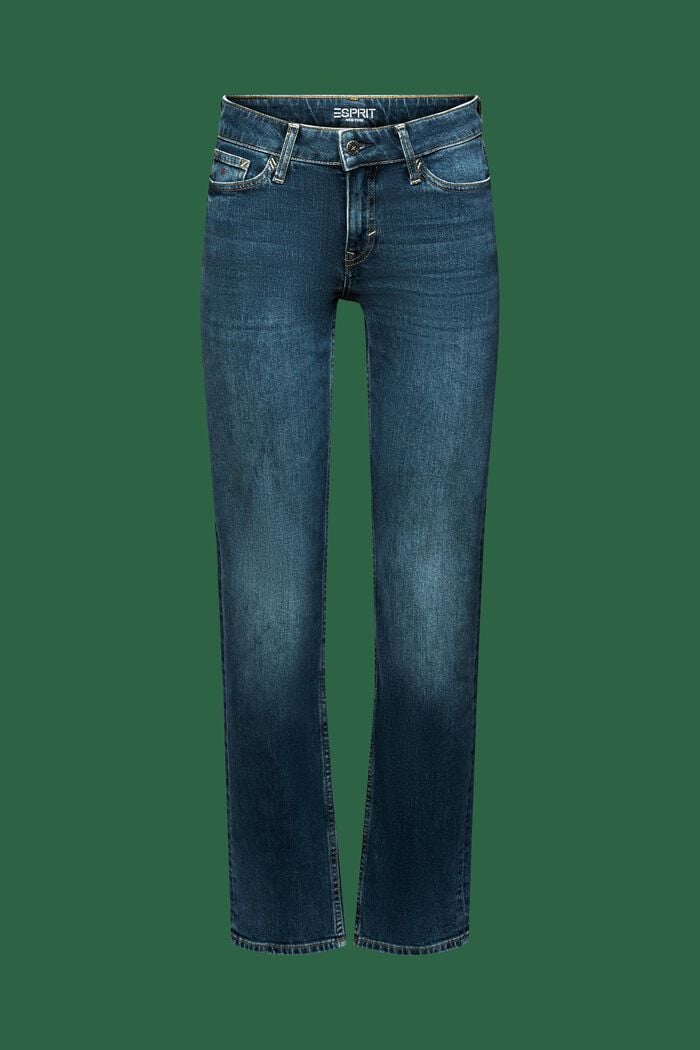 Jeans straight fit mid rise, BLUE MEDIUM WASHED, detail image number 6
