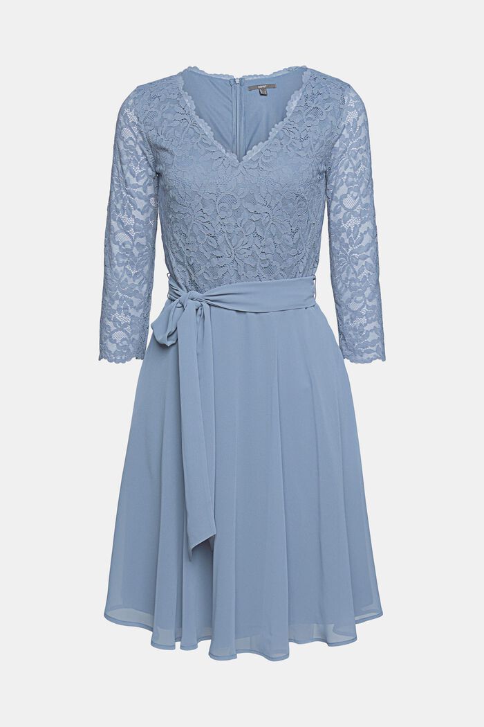 Reciclado: vestido con parte superior de encaje, GREY BLUE, overview