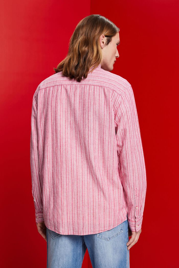 Camiseta de rayas con lino, DARK PINK, detail image number 3