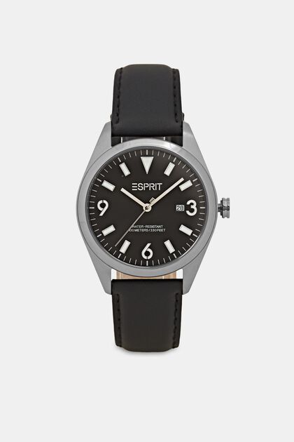 Reloj de acero inoxidable con índices luminiscentes, BLACK, overview