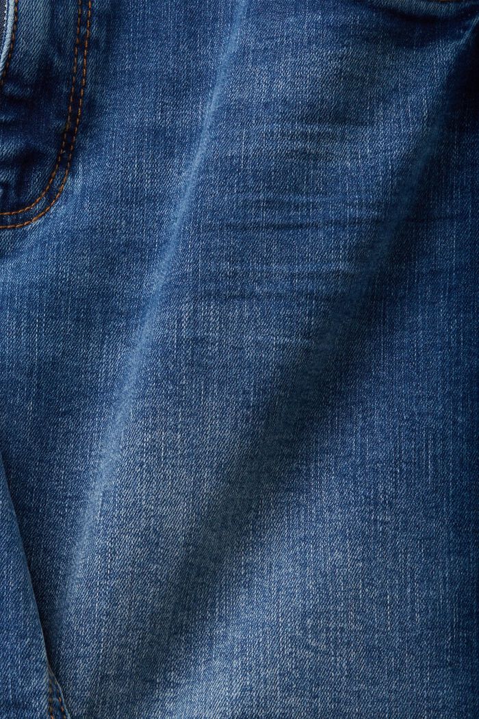 Shorts en tejido vaquero elástico, BLUE MEDIUM WASHED, detail image number 6