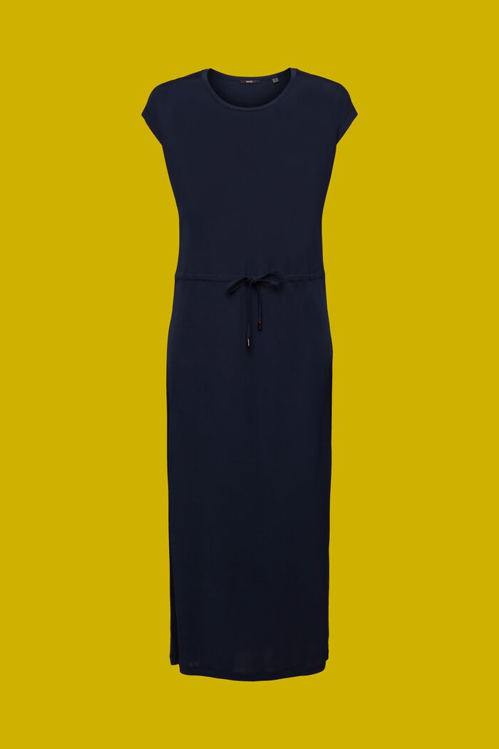 Vestido midi de crepé con cordón, NAVY, detail image number 6