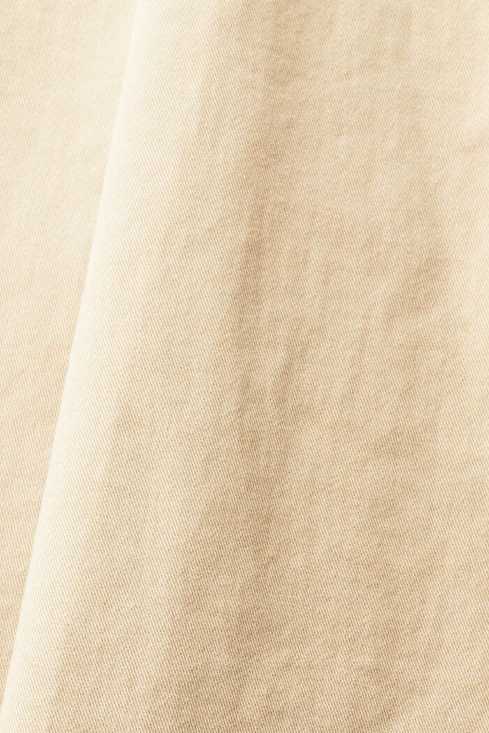 Vestido midi pichi de sarga de algodón, BEIGE, detail image number 4