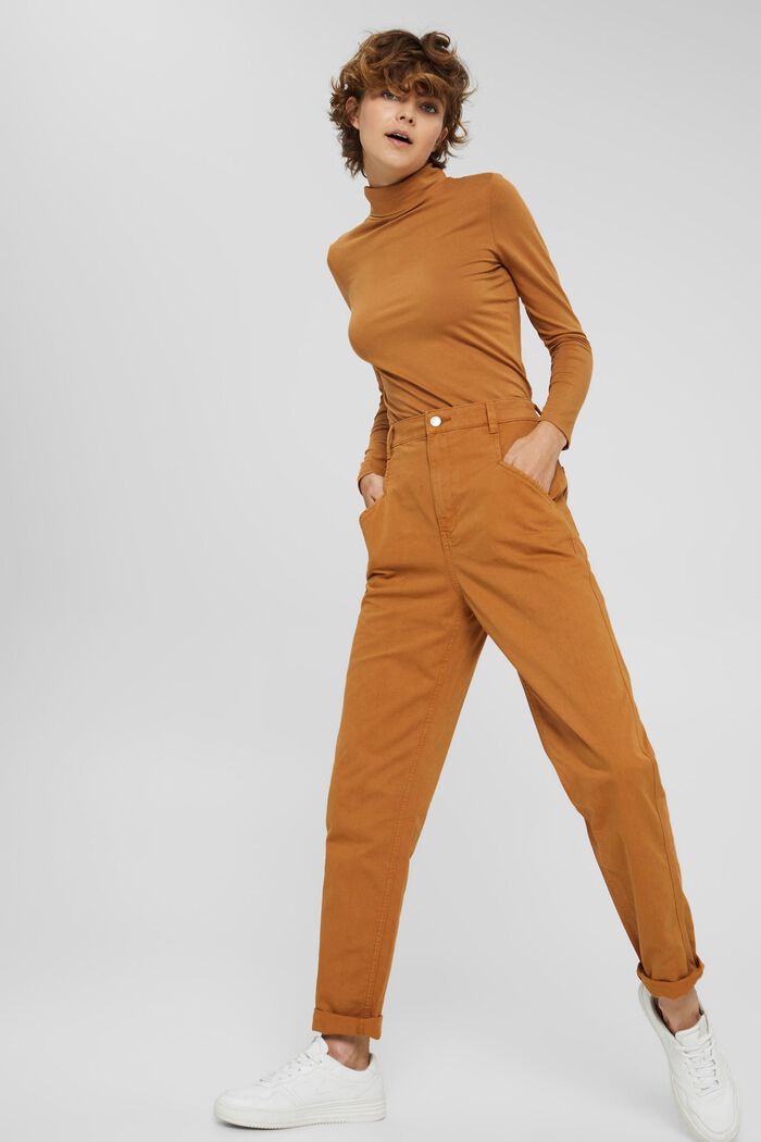 Pantalón de cintura alta, algodón ecológico, BARK, detail image number 6