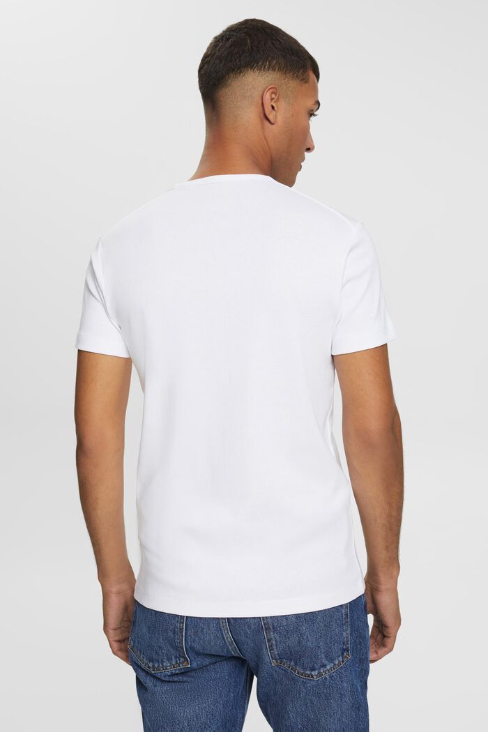 Camiseta en tejido jersey de corte ceñido, WHITE, detail image number 3