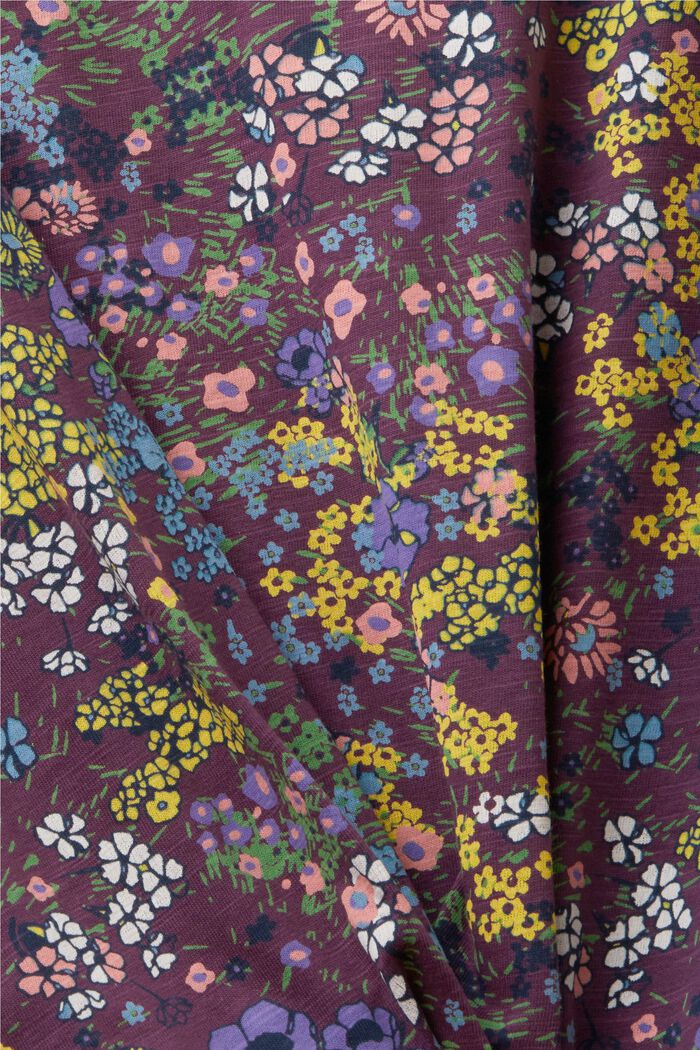 Camiseta de algodón con estampado floral, DARK PURPLE, detail image number 4
