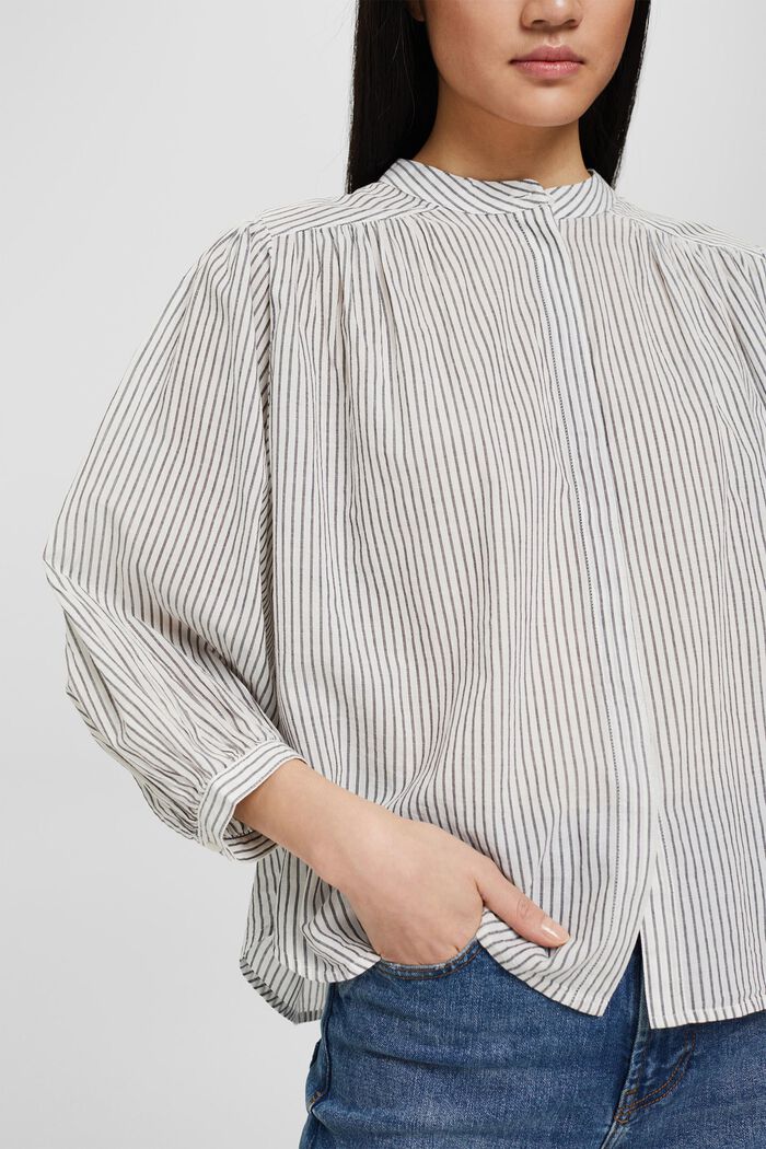 Blusa con mangas de tres cuartos, 100% algodón, OFF WHITE, detail image number 2